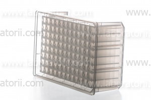 Планшет для хранения, 96-луночный, плоскодонный, прозрачный, стерильный, объем 2 мл, лунки с V-образным дном, в инд. уп, изображение 2